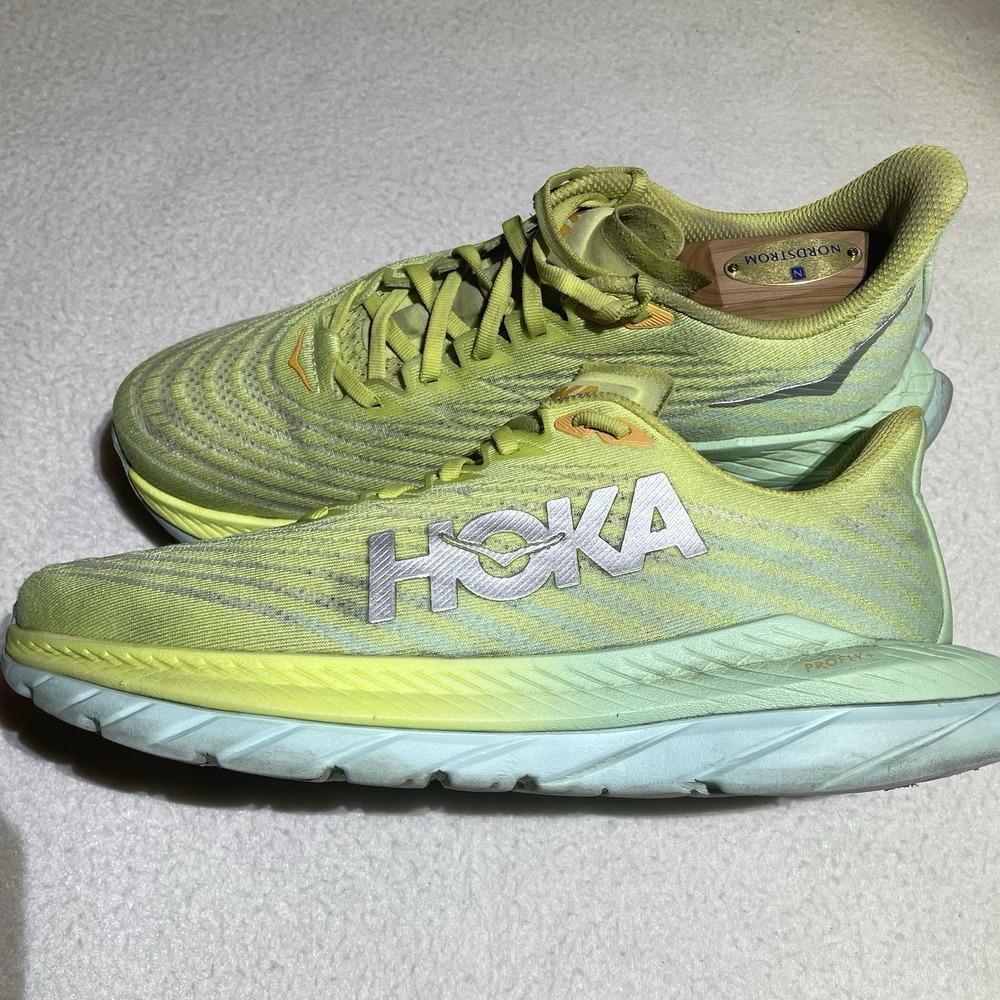Hoka One One Mach 5 Shoes Womens‎ Size 9B Citrus Glow Running Sneakers 1127894